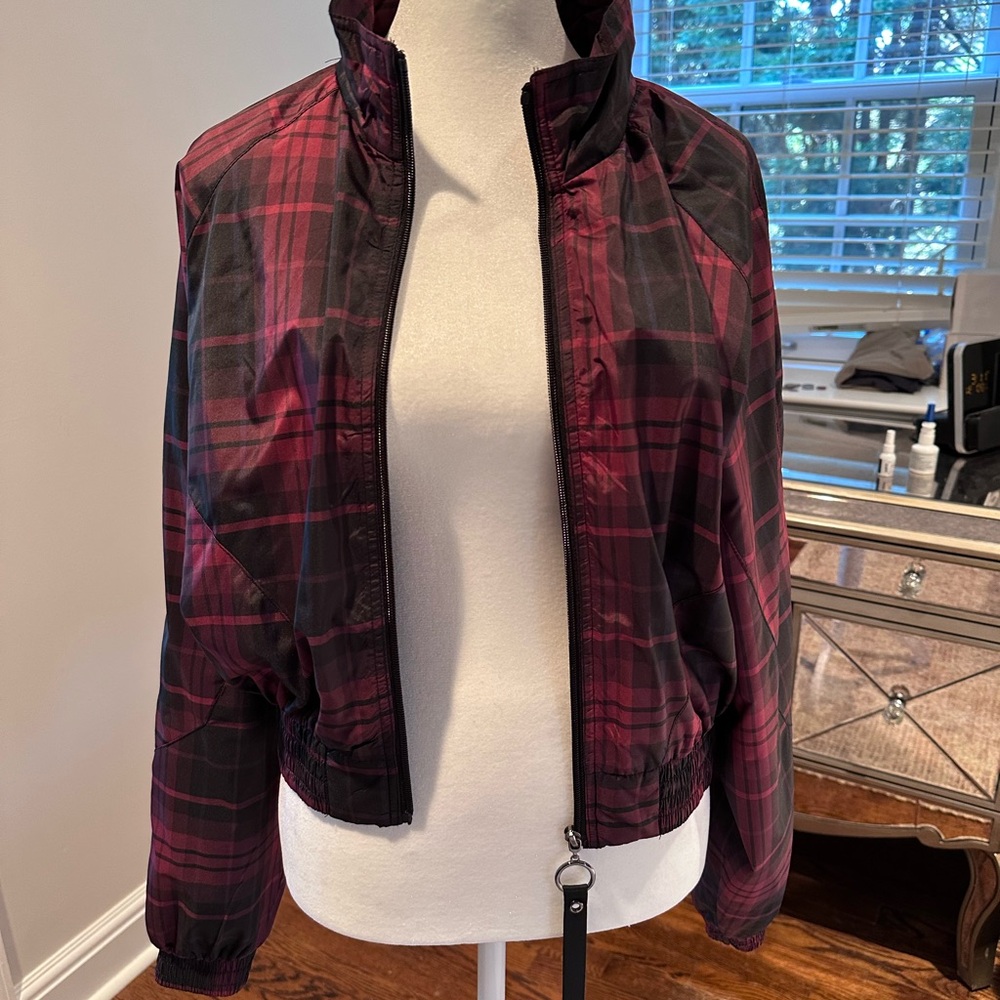 Black and Red Plaid Bomber jacket by Mod Ref! Never Worn NWOT - Picture 2 of 6